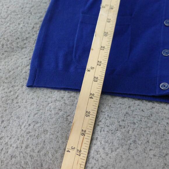 Talbots Sweater Womens Small Cardigan Button Up Blue Pima Cotton Grandma Teacher - Picture 6 of 8